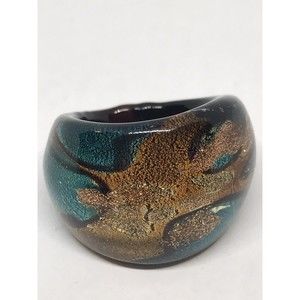 Hand Blown Glass Ring Size US 6